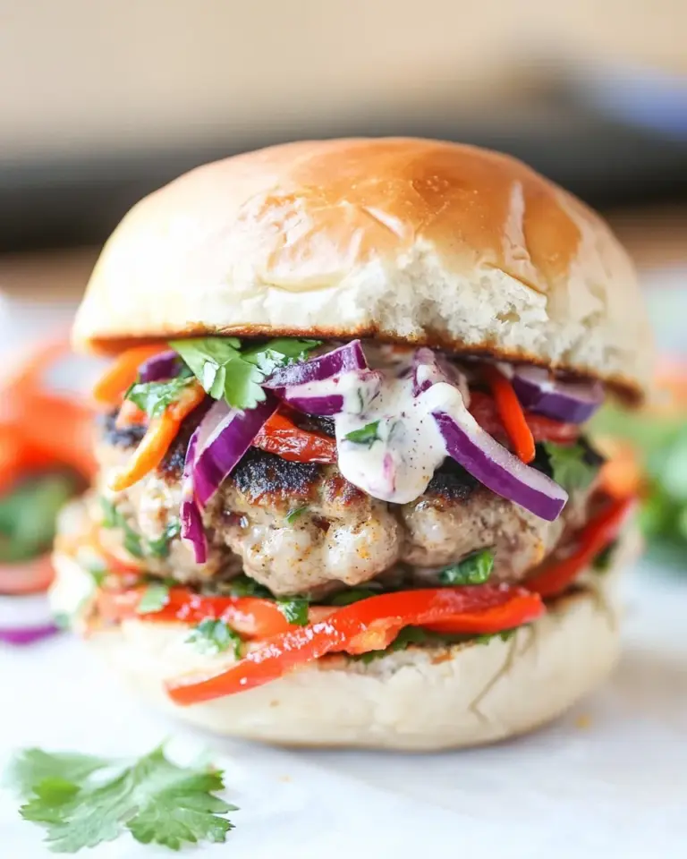 Homemade Thai Turkey Burgers with Curry Yogurt Sauce recipe photo