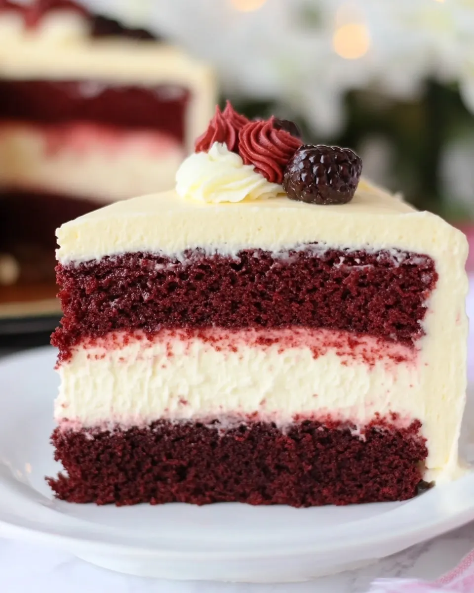Homemade The Ultimate Red Velvet Cheesecake Cake Recipe photo
