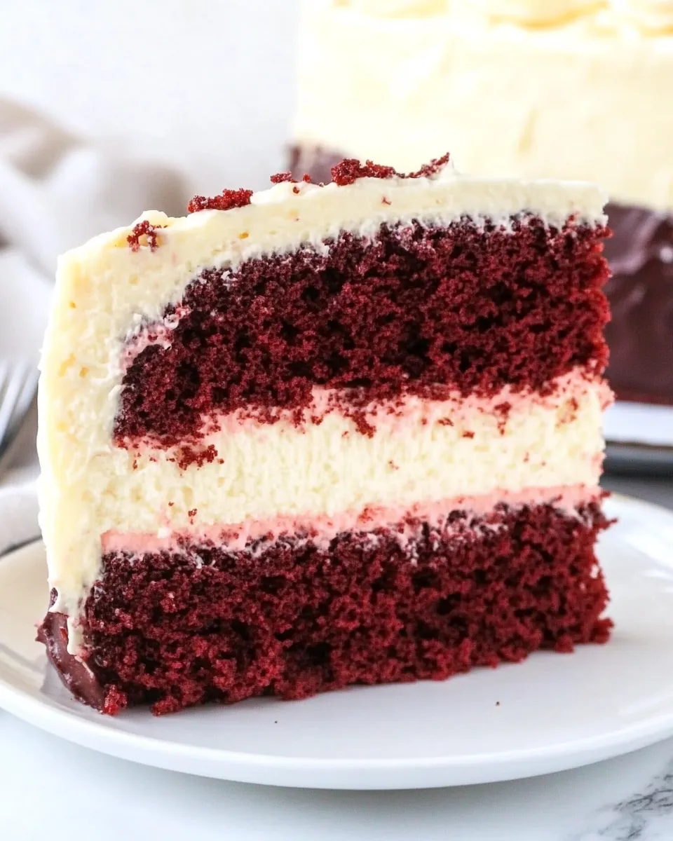 Easy The Ultimate Red Velvet Cheesecake Cake Recipe shot