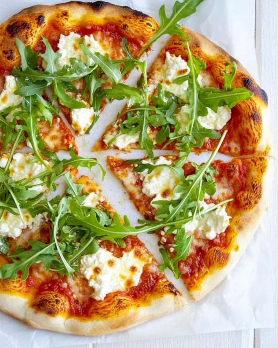 Classic Three-Cheese Arugula Pizza image