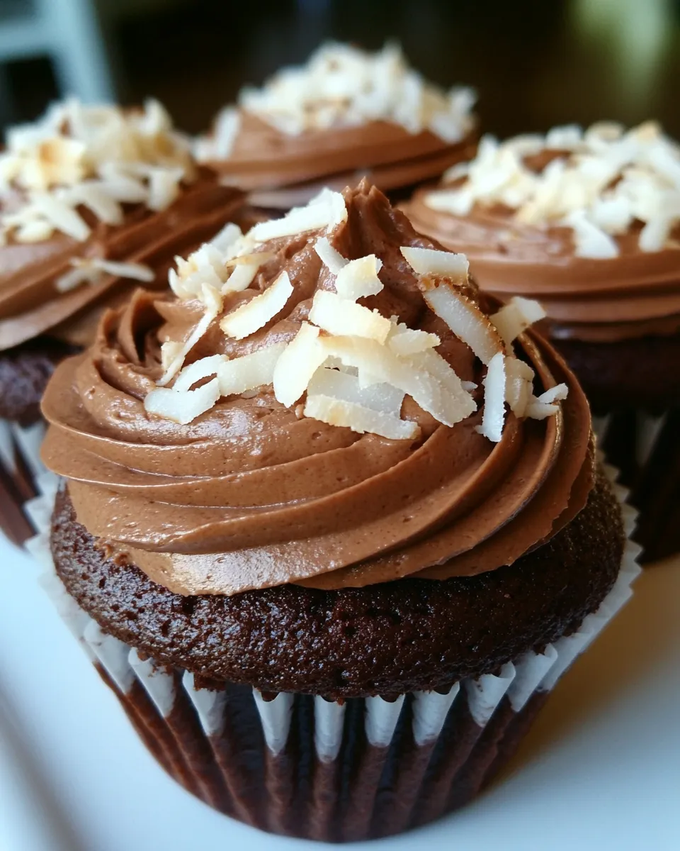 Homemade Triple Chocolate Coconut Cupcakes photo