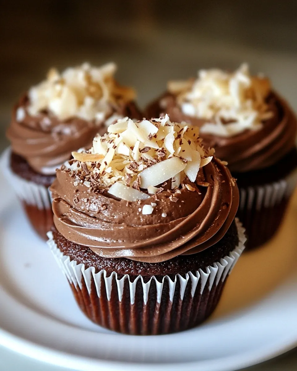 Delicious Triple Chocolate Coconut Cupcakes image