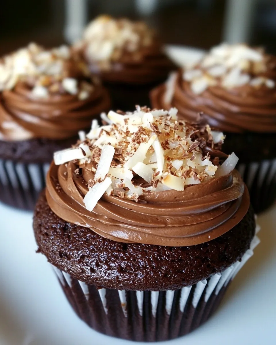 Quick Triple Chocolate Coconut Cupcakes shot