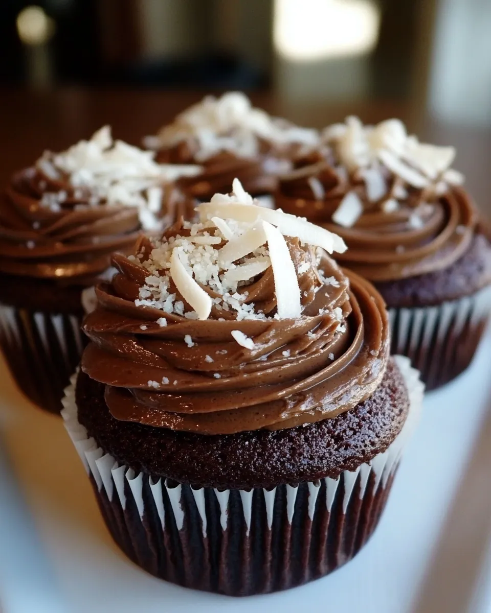 Tasty Triple Chocolate Coconut Cupcakes recipe photo
