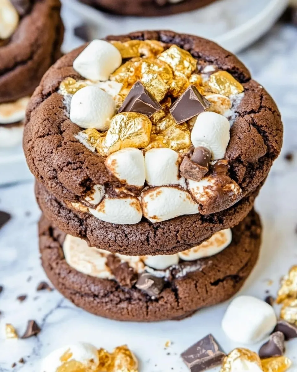 Easy Triple Chocolate Marshmallow Smores Cookies recipe photo