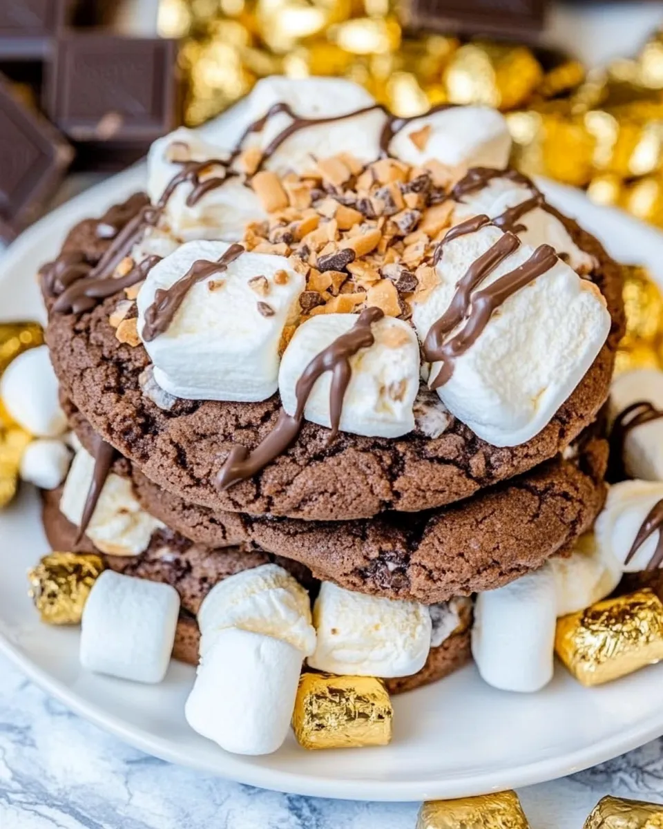 Classic Triple Chocolate Marshmallow Smores Cookies shot