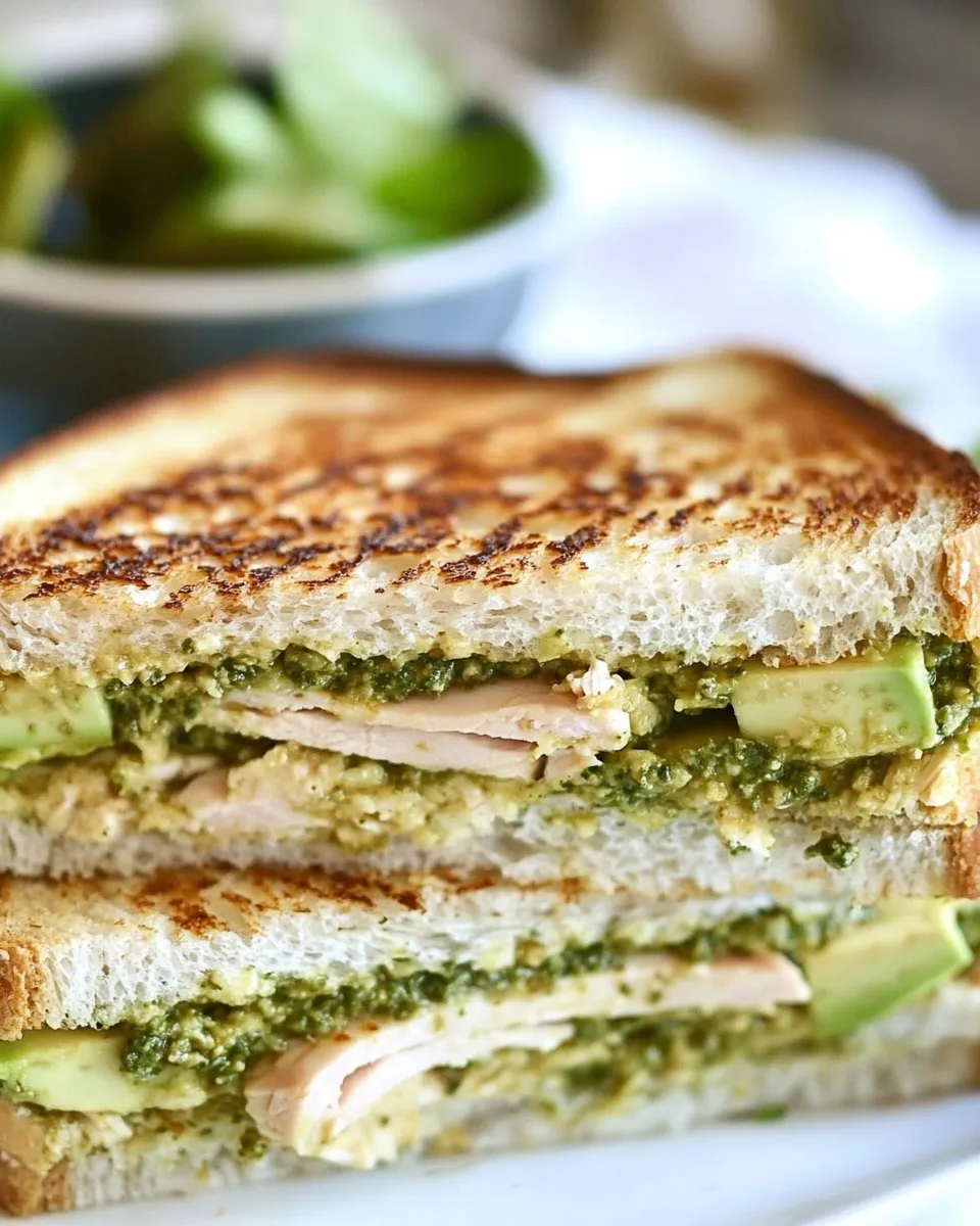 Quick Turkey Pesto Avocado Sandwich shot