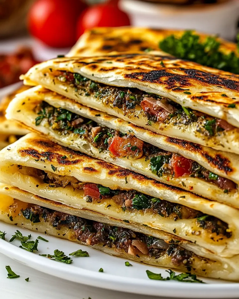 Easy Turkish Gozleme with Lamb shot