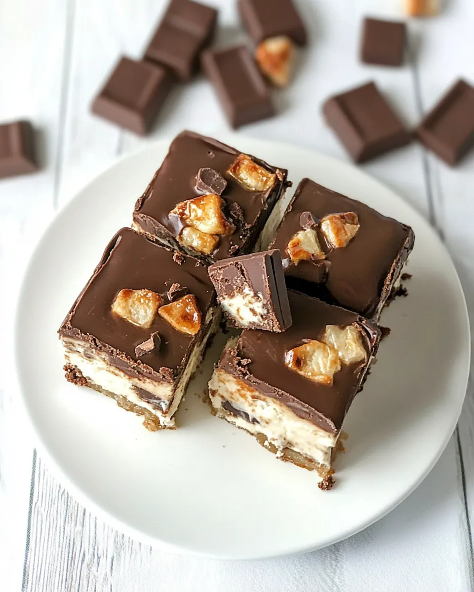 Delicious Twix Cheesecake Bars shot