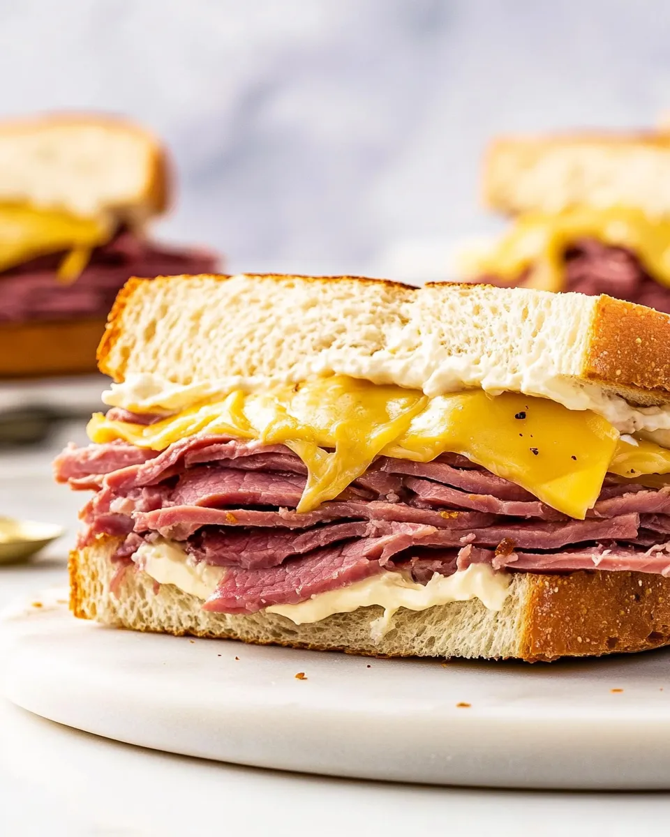 Delicious Ultimate Corned Beef Breakfast Sandwich Recipe with Swiss Cheese recipe photo