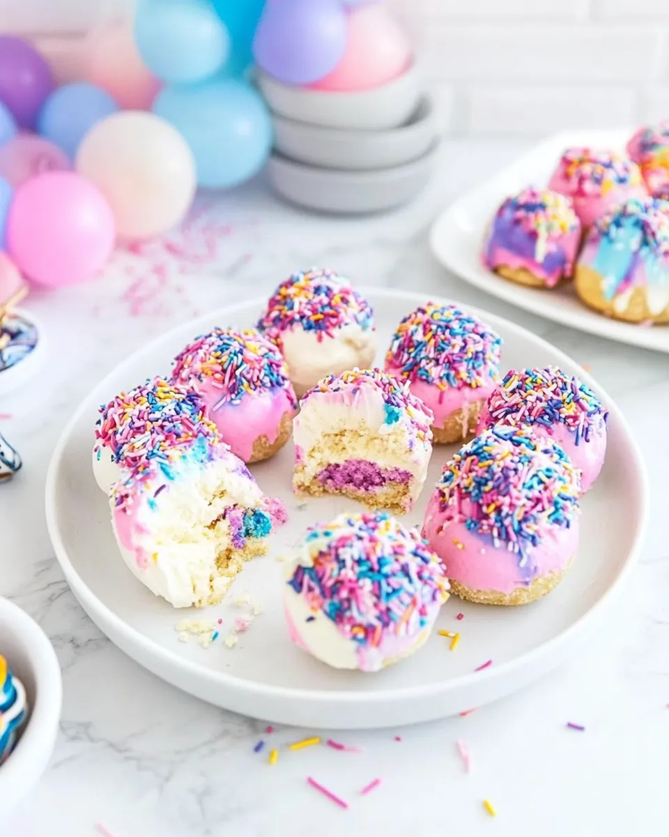 Delicious Unicorn Cheesecake Bites recipe image