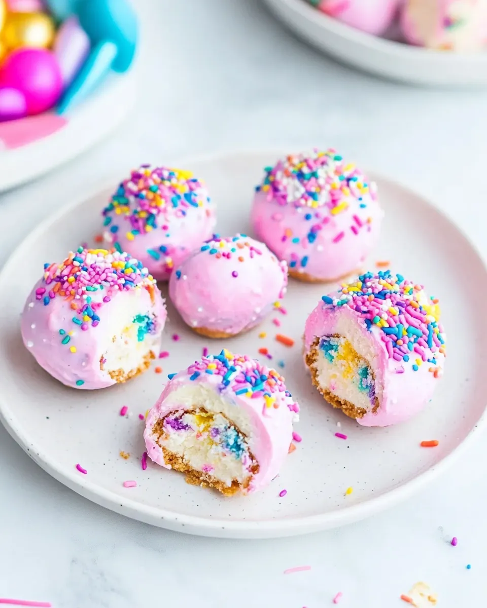 Easy Unicorn Cheesecake Bites dish photo