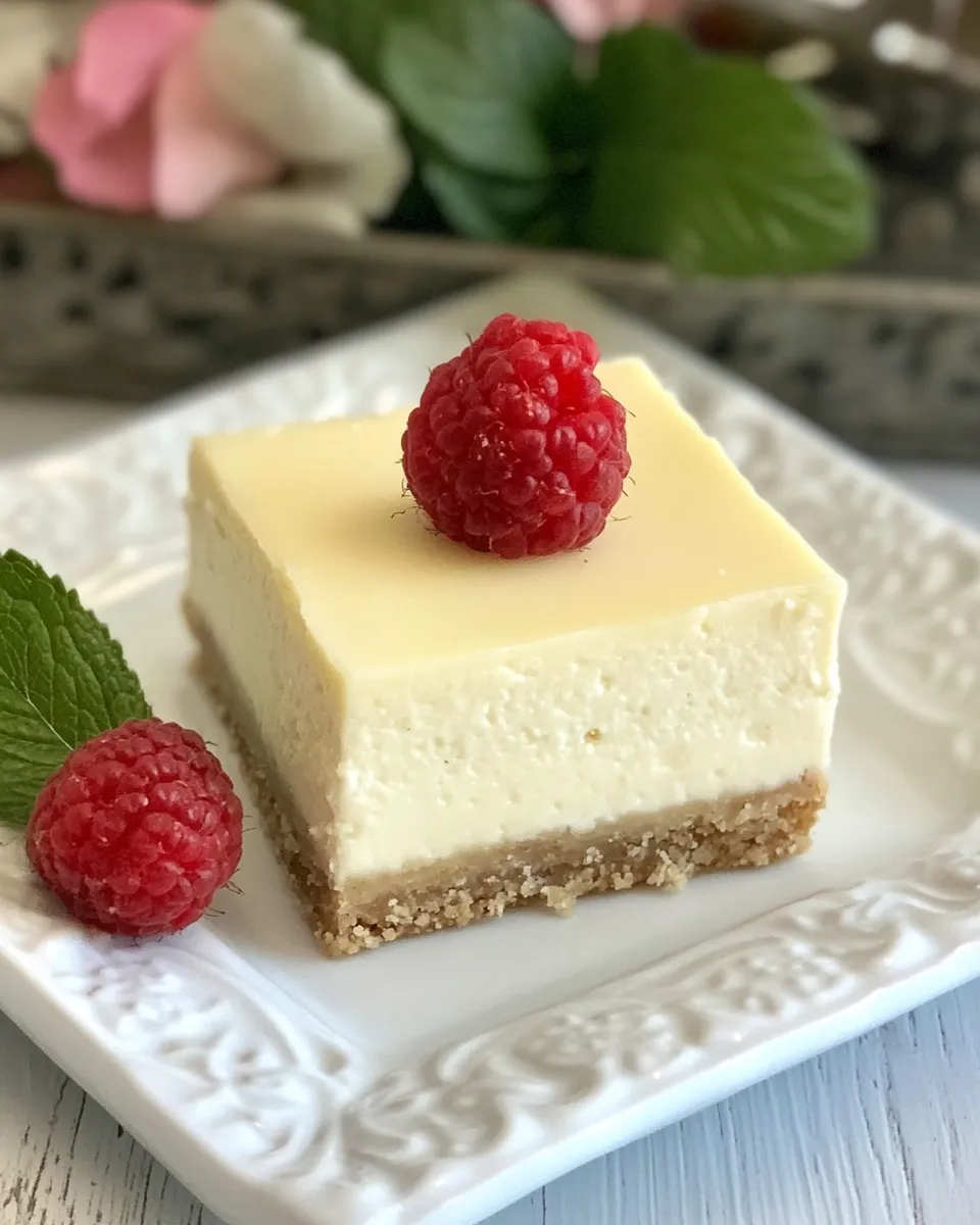 Delicious Vanilla Bean Cheesecake Bars shot
