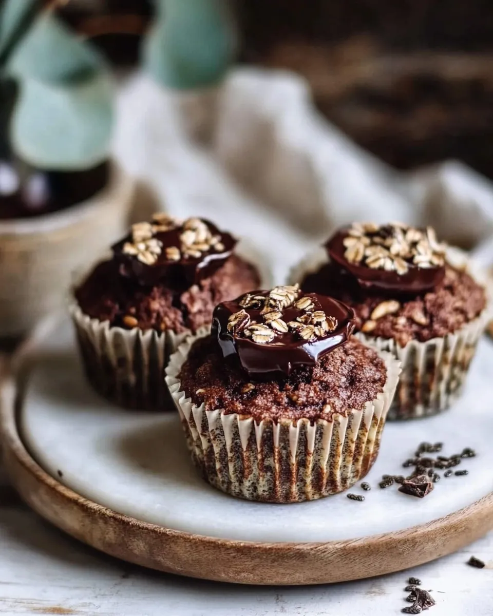 Healthy Vanilla Chia and Earl Grey Chocolate Banana Muffins. photo