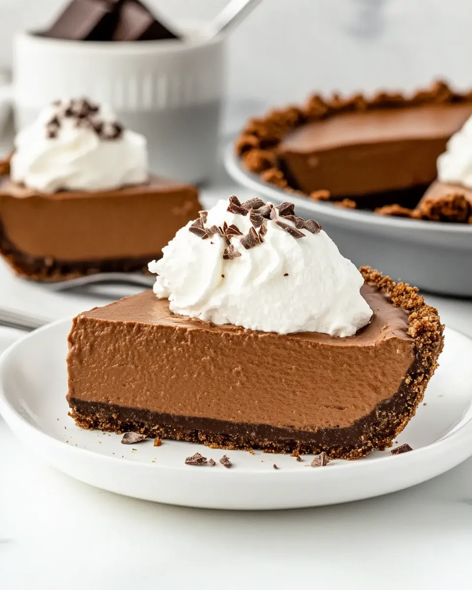 Delicious Vegan Chocolate Pie (No-Bake) shot