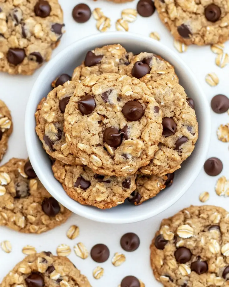 Homemade Vegan Oatmeal Chocolate Chip Cookies photo