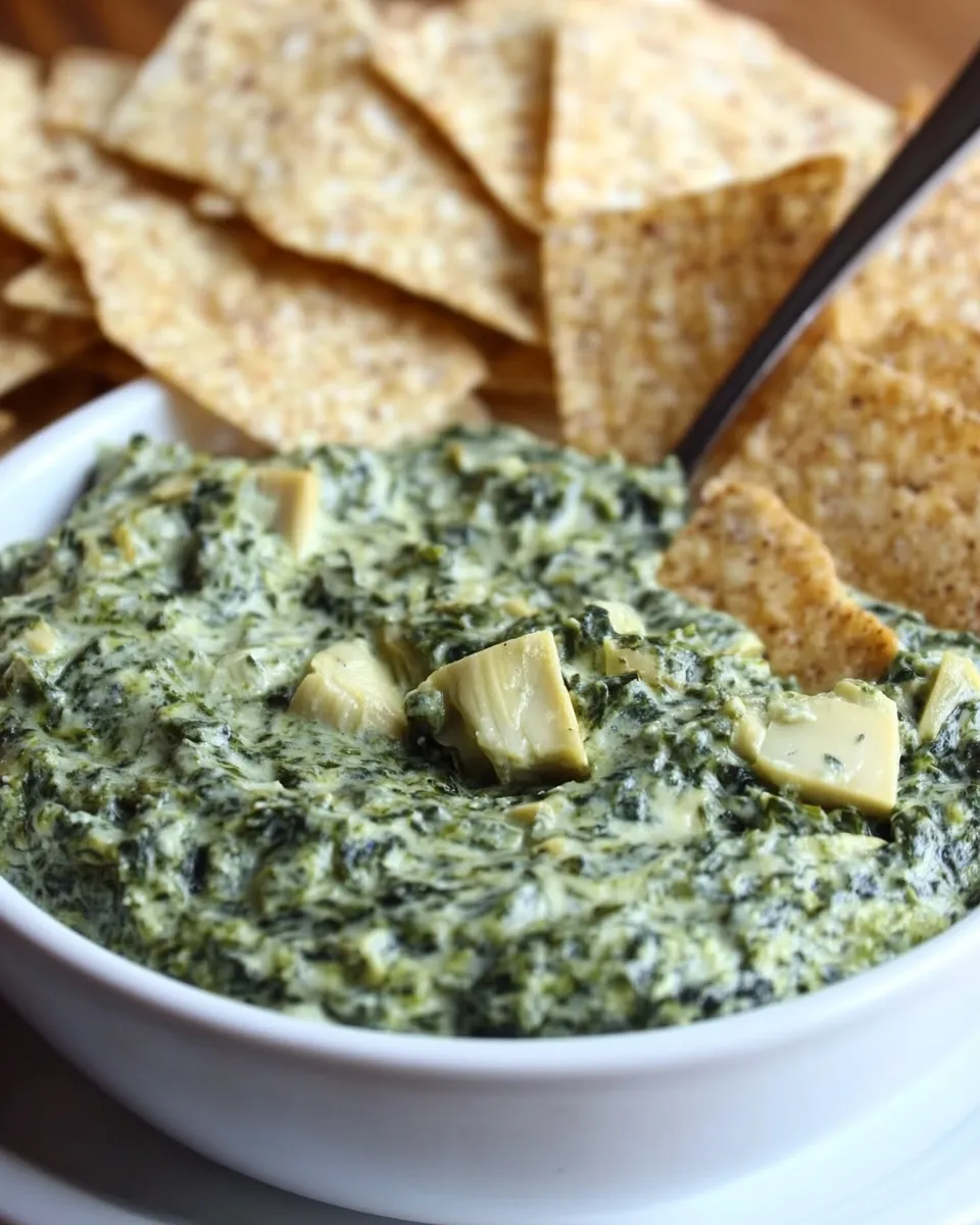 Easy Vegan Spinach and Artichoke Dip recipe photo