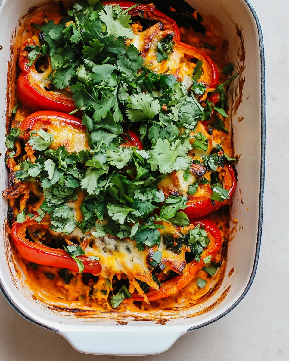 Homemade Vegan Stuffed Pepper Casserole with Spicy Sunflower Cheese photo