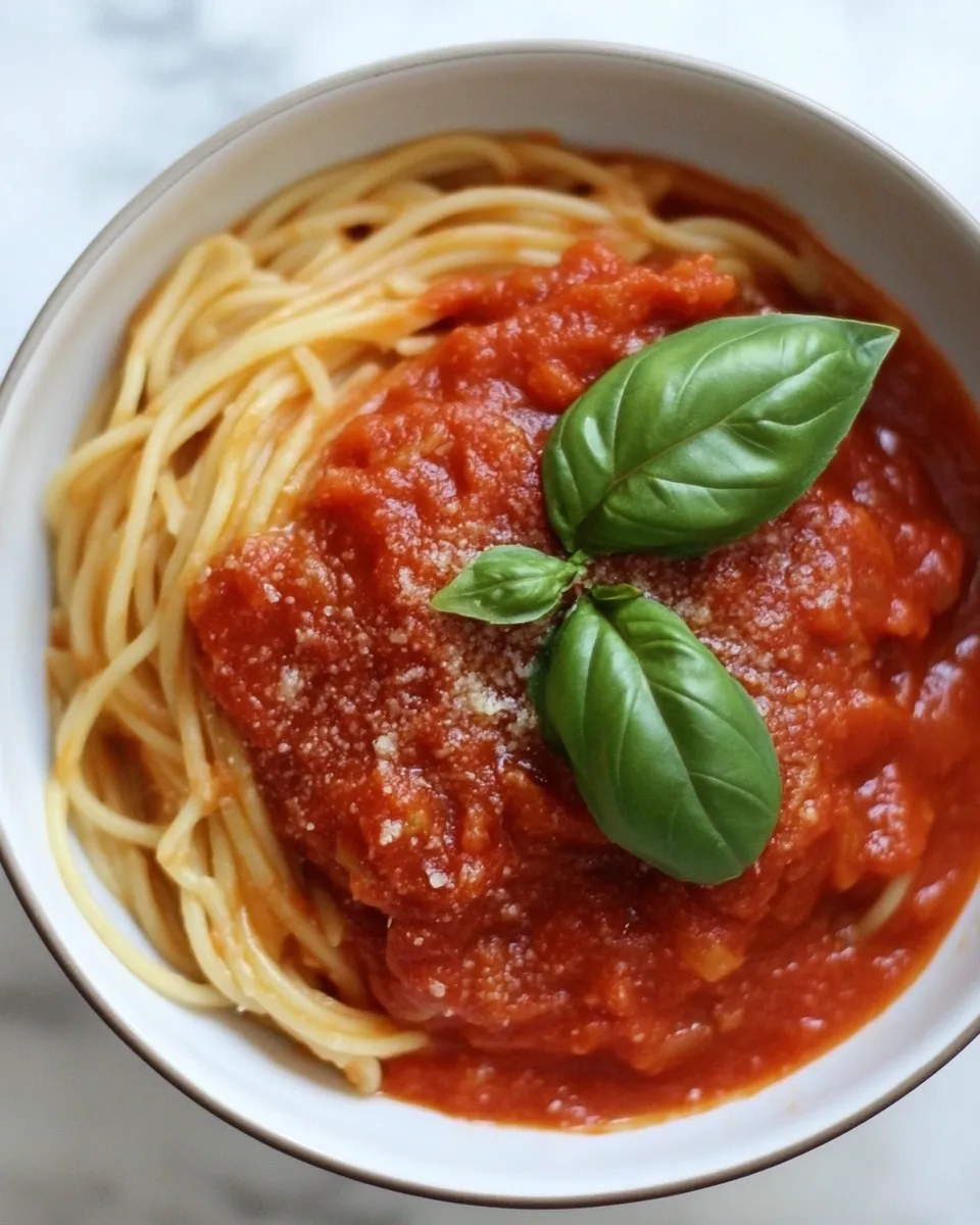 Delicious Vegetarian Spaghetti Sauce shot