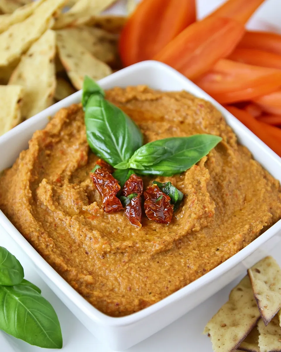 Homemade White Bean & Sun-dried Tomato Pesto Dip photo
