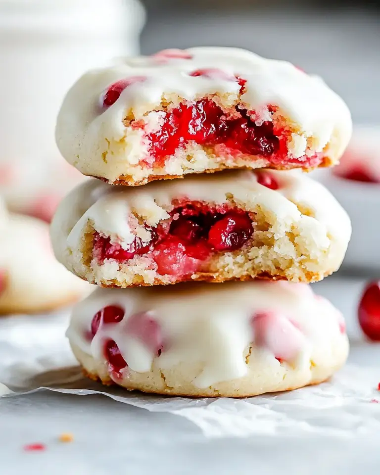 Homemade White Chocolate Cherry Shortbread Cookies photo