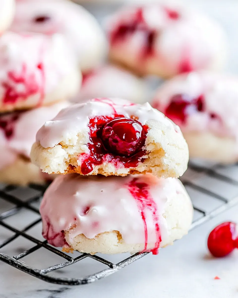Easy White Chocolate Cherry Shortbread Cookies recipe photo
