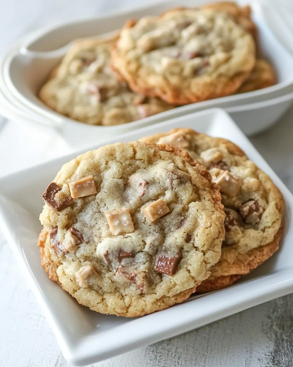 Easy White Chocolate Toffee Chunk Cookies recipe photo