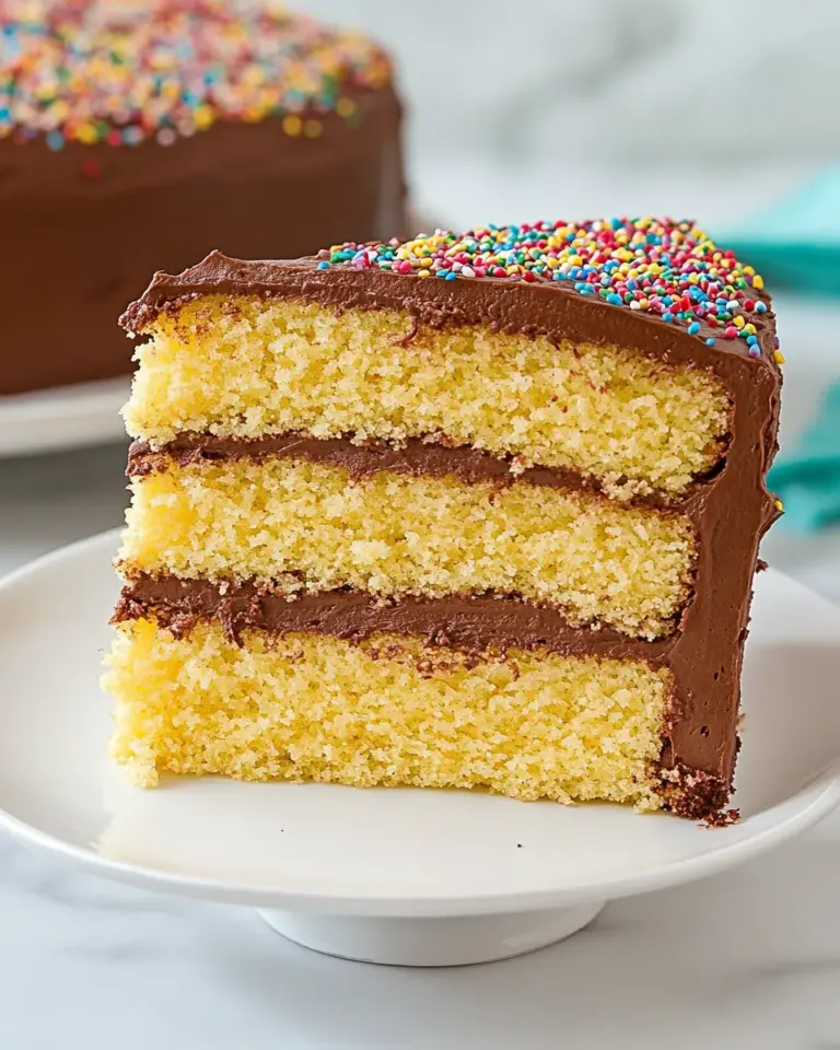 Homemade Yellow Cake with Chocolate Buttercream Frosting photo